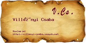 Villányi Csaba névjegykártya