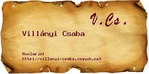 Villányi Csaba névjegykártya