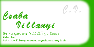 csaba villanyi business card